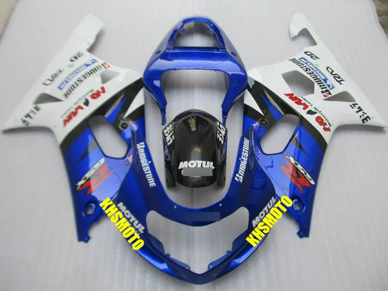 ABS Blue white Fairing KIT for SUZUKI GSXR600 750 K1 01 02 03 GSXR600
