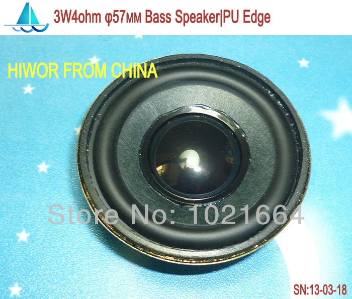 

10pcs Acoustic Speaker 4 ohm 3W 57MM Bass Loudspeaker Black Hat PU Edge