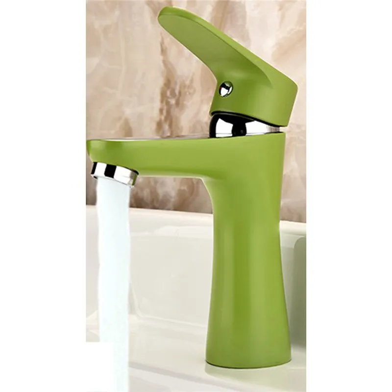 

Innovative Fashion Style Home Multi-color Bath Basin Faucet Cold and Hot Water Taps Green Orange Black bathroom mixer