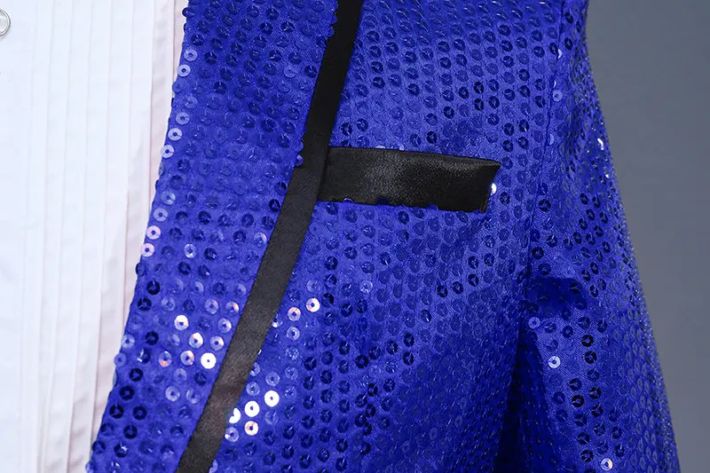 Men blue sequin blazer (3)