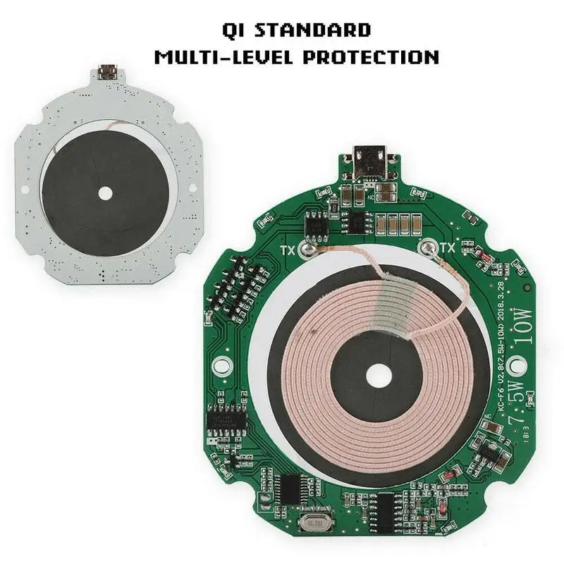 Сделай Сам Зарядка Qi Беспроводное зарядное устройство стандарт зарядки 7 Вт Быстрый модуль беспроводного зарядного устройства передатчик печатная плата+ катушка