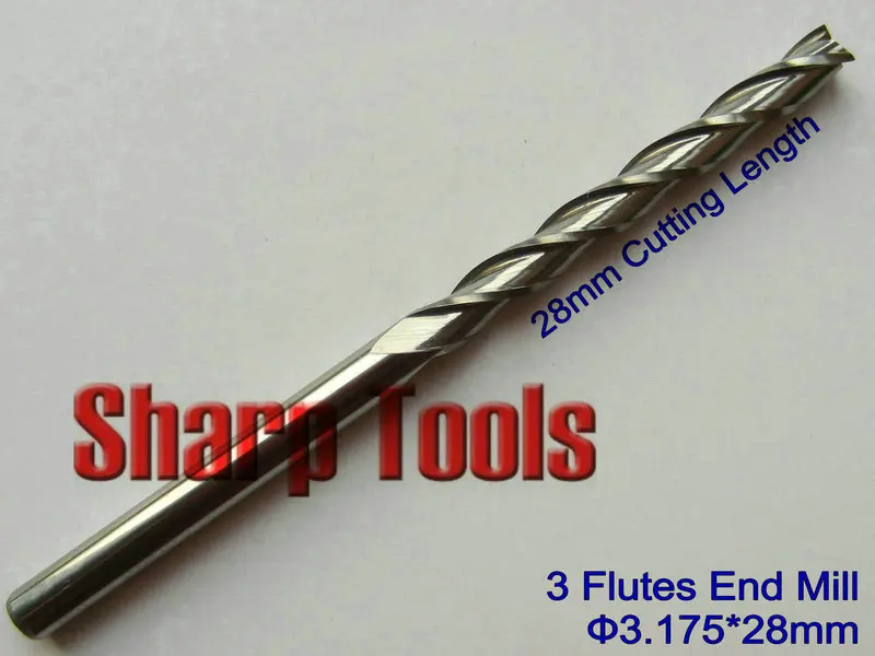 10pcs Carbide endmill one single flute spiral CNC router milling bits 4mm x28mm