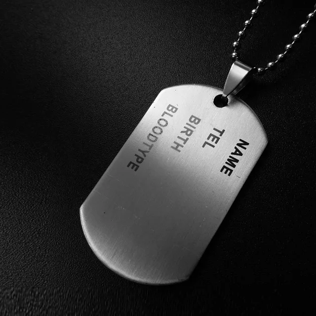Wholesale Stainless Steel Necklace Pendant For Men Army Soldier Name