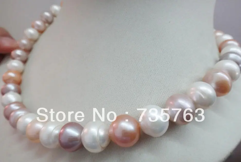 

NEW NATURAL Aus. SOUTH SEA GENUINE WHITE GOLD MULTIC PEARL NECKLACE 14K