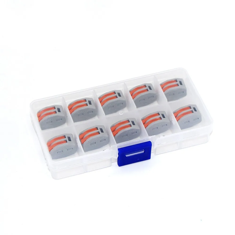 

FREE SHIPPING (10pcs/box) 2 Pin Universal Compact Wire Connectors terminal block with lever new mini fast to 2pin WAGO Conductor