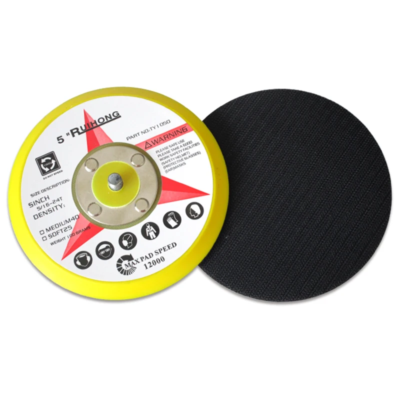 

5 Inch Backup Sanding Pad Sander Backing Pad for Hook and Loop Sanding Discs Power Tools Accessories (Pack of 5)