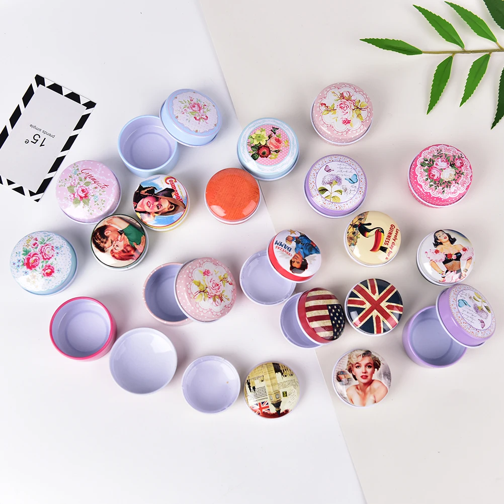 1PC Portable Metal Round Medicine Organizer Holder Container Tablet Pill Box Case Colorful Pill Cutter Splitters