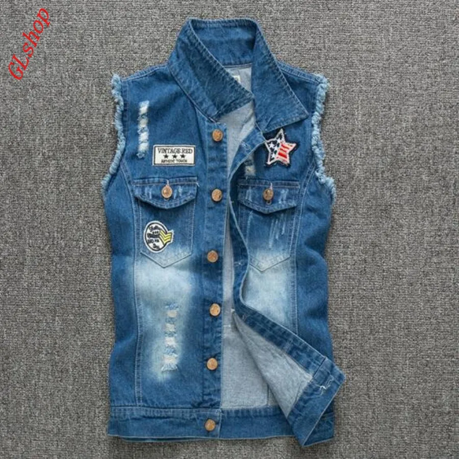 Popular Denim Jean Vest for MenBuy Cheap Denim Jean Vest for Men lots
