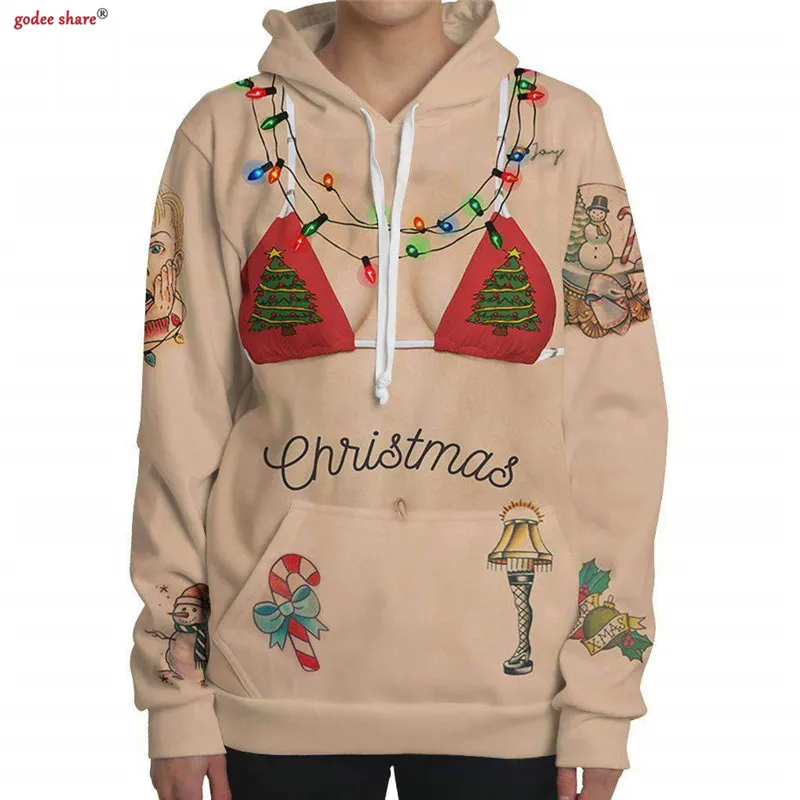 Autumn Winter Clothes Women Christmas Sweatshirts Hoodies