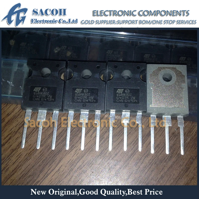 Новый оригинальный 10 шт./лот STW18NK80Z W18NK80Z или STW18NM80 18NM80 TO-247 18A 800V N-ch Power MOSFET |