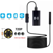 Wifi эндоскоп камера Мини водонепроницаемый мягкий кабель Инспекционная камера 8 мм 1 м USB эндоскоп бороскоп эндоскоп для Iphone