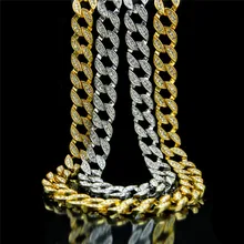 

Hip Hop Full CZ Iced Out Quavo Choker Miami Cuban Chain Men's Fashion Necklace Rapper Bling Bling Jewelry
