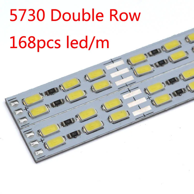 50 шт./лот LED двойная линия Жесткий Газа Бар Light 12 В свет бар 168 шт. LED/M 5630/5730 бар ювелирных встречную полосу жесткий свет