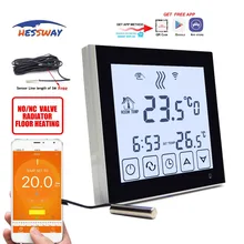 HESSWAY APP Android,apple system Control 3A water floor heating thermostat WIFI for Dual sensor lcd wireless smart programmable thermostat for heating system app control