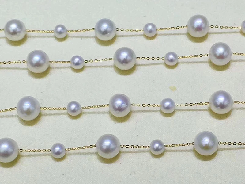 Sinya Classical 18k gold necklace freshwater pearls star family design choker fine jewelry for women Mom lover girls best gift (15)