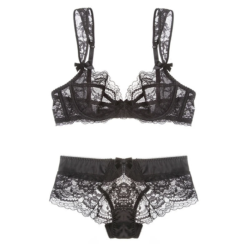 New Lace Sexy Bra suit summer embroidery ultra thin section gather ...