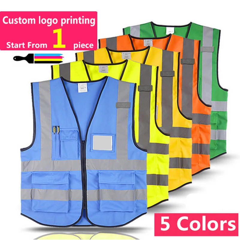 

Multiple Pockets Building Construction Vest Safety Cycling Fishing Reflective Safety Clothing Sanitation Reflective Clothing