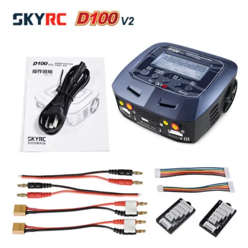 SKY RC SKYRC D100 V2C 2X100 Вт двойной баланс LiPo зарядное устройство Dis зарядное устройство+ AU/EU/UK/US разъем питания