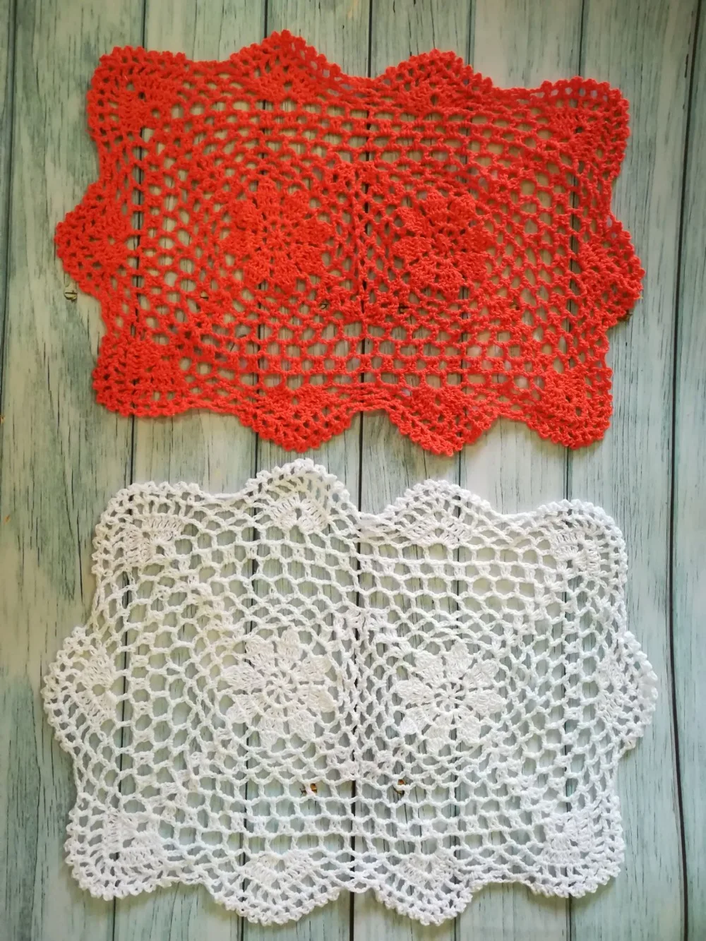 Wedding Decoration Cup Pad Mug Coasters Table Mat Cotton Crochet Doilies Placemats 37x26cm Rectangle Placemat Kitchen Pad Home