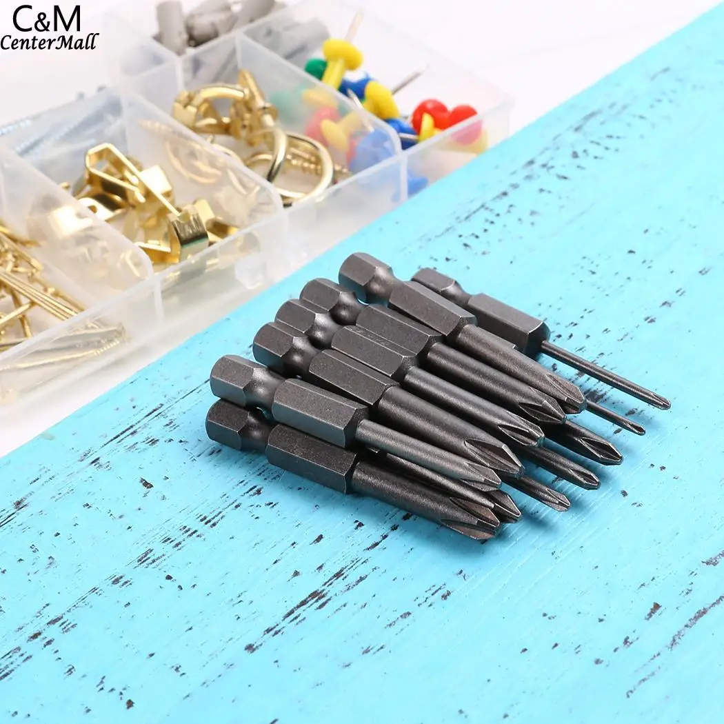 

Magnetic 50mm 1/4 Inch Hex Shank 12pcs/Set PH2/ PH1/PH0 Screwdriver Bit Tip Set