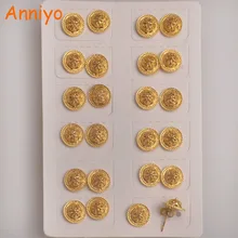 Anniyo 12 пар/лот, 1 см эфиопские мини серьги для ребенка/девочки/детей, Золотой/Серебряный Цвет Арабский Африканский подарок ювелирных изделий#003616