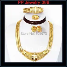 Хорошее качество Guaratee 18KGP роскошный дизайн Африканский модный большой золотой ювелирный набор
