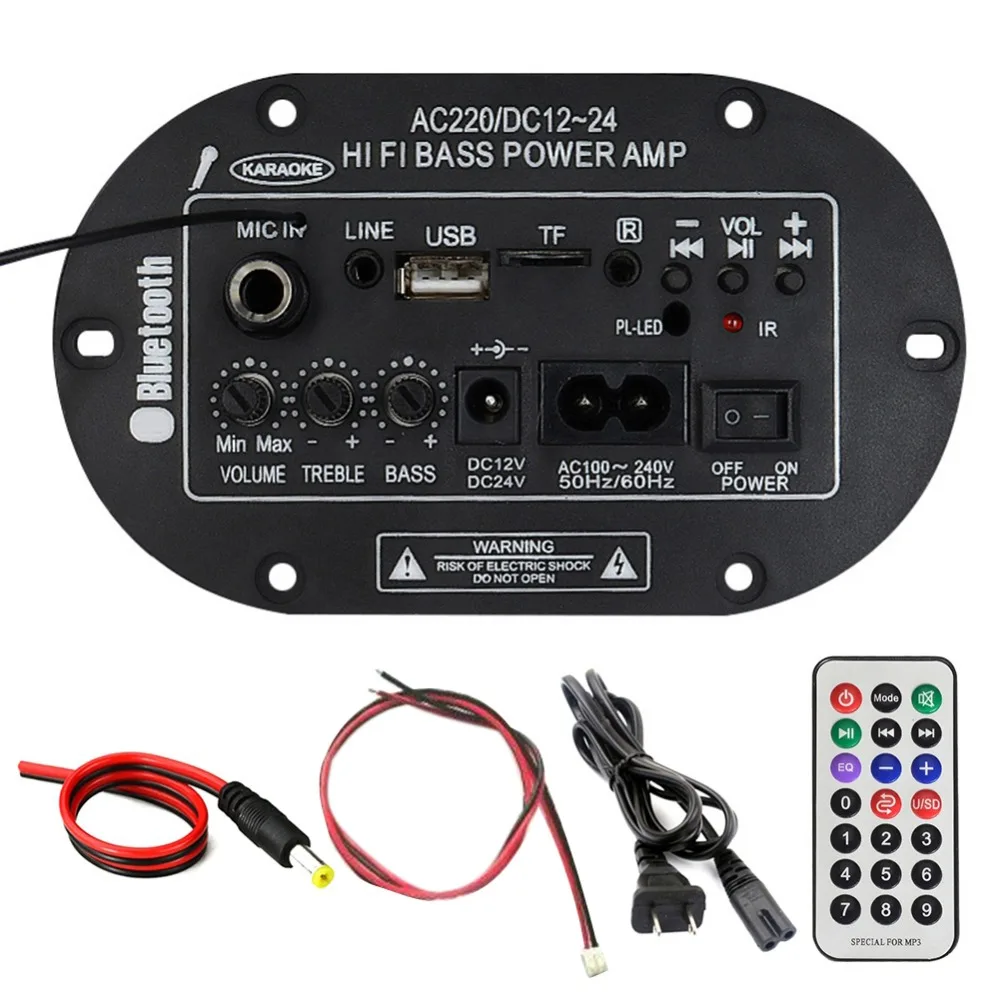 

30W Amplifier Board Audio bluetooth Amplificador USB dac FM radio TF Player Subwoofer DIY Amplifiers For Motorcycle Car Home