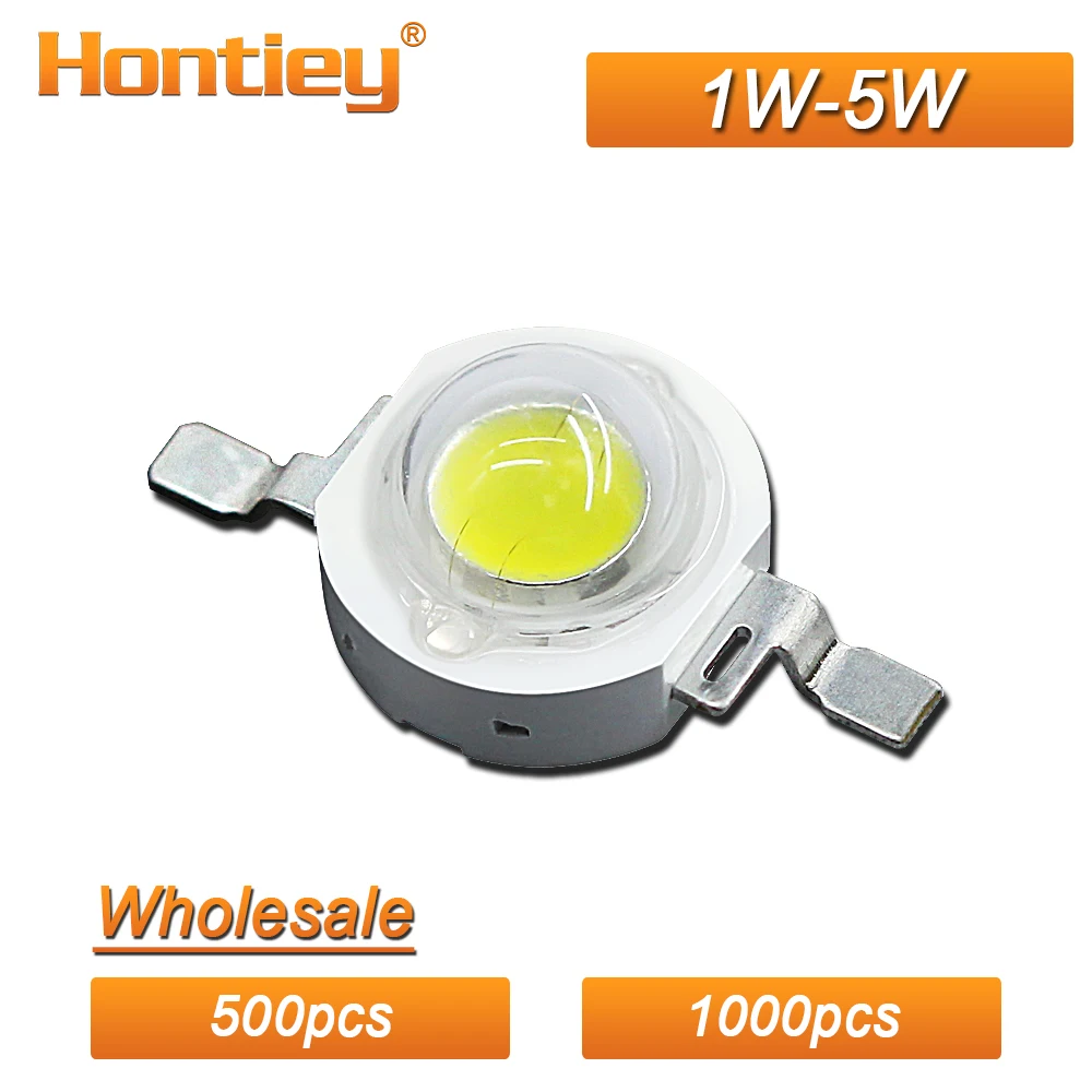 Hontiey оптовая продажа 500 шт. 1000 светодиодный ные лампы высокой мощности 1 Вт 3 5 белые