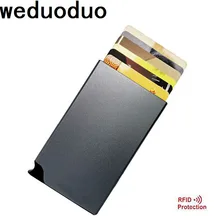 Weduoduo бренд Держатели Кредитных Карт RFID алюминиевая карта из сплава чехол кошелёк для банковских карт всплывающая автоматически красочная коробка для карт