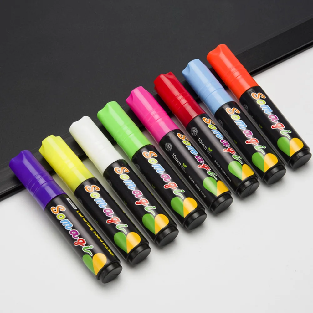 Умитив 8 цветов 10 мм стираемый Жидкий Мел хайлайтер, маркер охраны окружающей среды для флуоресцентных пластин Маркеры Ручка