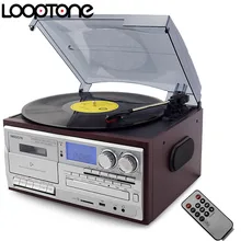 LoopTone 3 скорости Виниловый проигрыватель с CD и кассетный плеер AM/FM радио USB/регистратор SD Aux-in RCA линейный выход