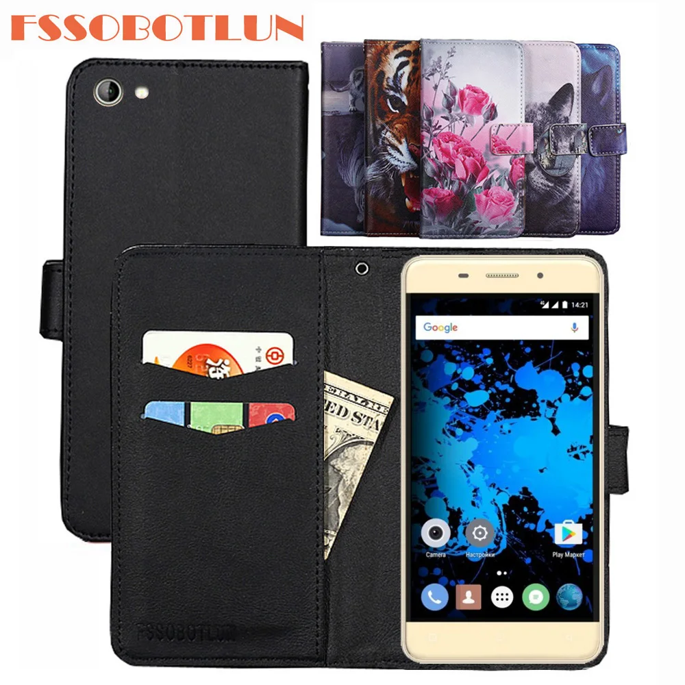 

FSSOBOTLUN For Highscreen Power Rage Evo Case PU Leather Retro Flip Cover Shell Magnetic Fashion Wallet Cases Kickstand Strap