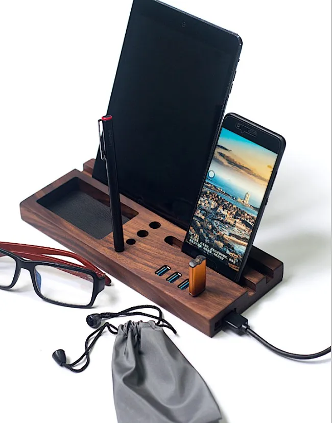 Customize Wood Usb Type c hub Gift 4usb 3.0 HDMI Bamboo Adapter