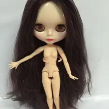 Телесный цвет Blyth кукла, кукла с гибкими суставами, бледно-фиолетовый волос фабрика кукла, подходит для DIY Изменить игрушка BJD для девочек