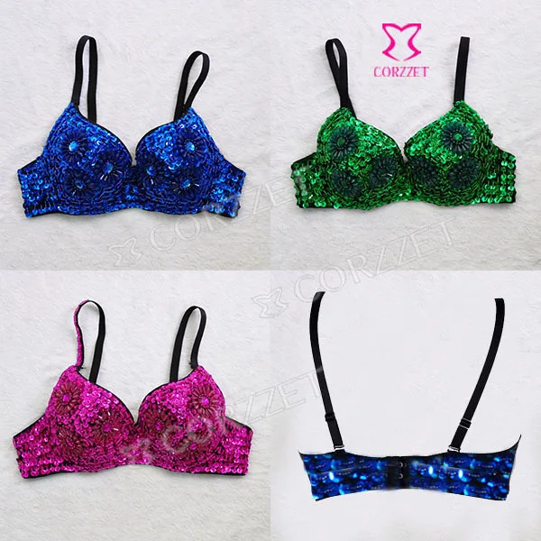 New Sexy Exotic Plastic Sequined Laides Bras Fashion Body Shaping SteamPunk Clubwear Party Prom Wonderful Lingerie For Women