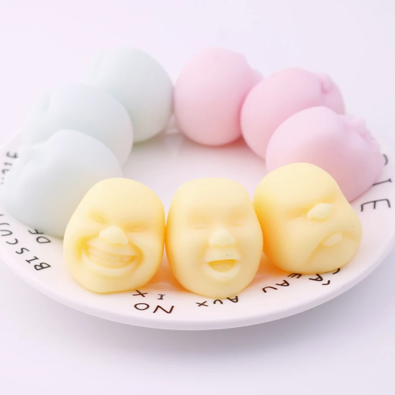 

Mini Anti-stress Squishy Toys Human Emotion Face Vent Ball Squeeze Relieve Stress Gags Jokes Toys for Children Adults Funny Gift