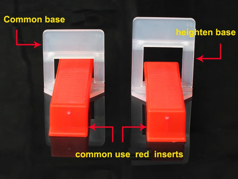 Выравнивание Системы 50 шт. 1,0 мм белые зажимы с 50 шт. красный клинья Распорки плитка инструмент