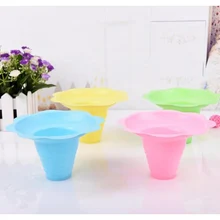 1000psc/lot Одноразовые Пластиковые Мороженое Парфе Пломбир чашечку цветка, форма чашки Чаши 250 мл событие, свадьба