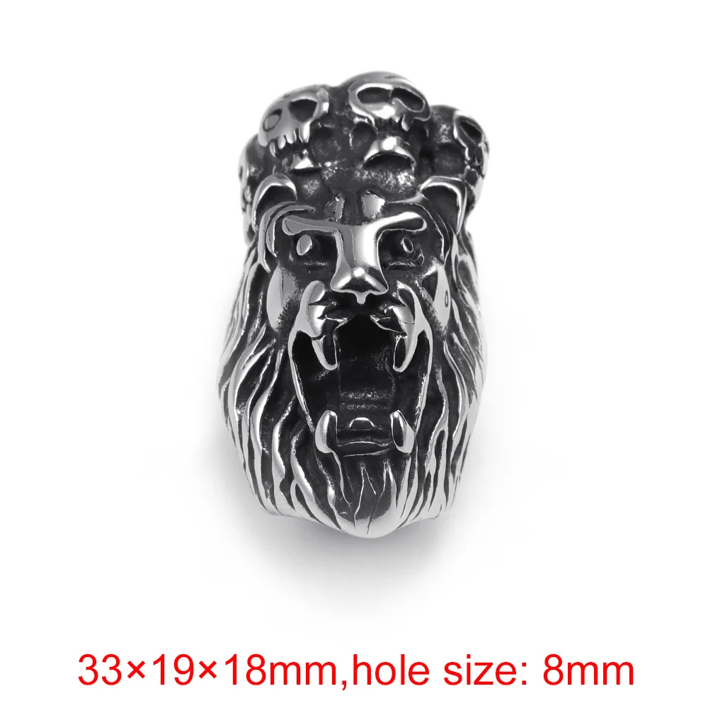 Lion 2 Нержавеющая сталь панк Магнитная застежка череп Лев отверстие 8 мм кожаный шнур Магнитные Застежки DIY Поставки браслет Изготовление ювелирных изделий - Цвет: Lion 2
