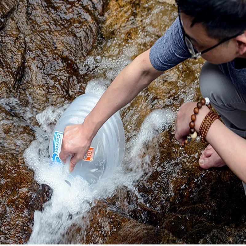 Camping Hiking Water Bags 5/10/15L Outdoor Hiking Ultralight Portable Water Container Collapsible Water Camping Folding Bucket