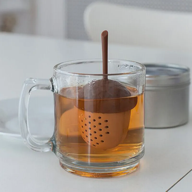 1 шт. креативная форма желудя ситечко для чая интересный пожизненный партнер набор фильтров для заваривания чая чайные инструменты BA