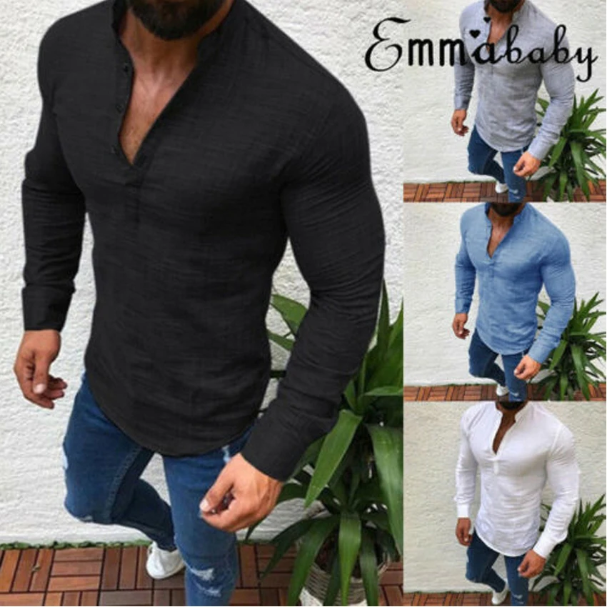 

Summer Shirts Men 2019 Man Slim Fit Superman 3d Shirt V Neck Long Sleeve Shirts Casual Tops Henley