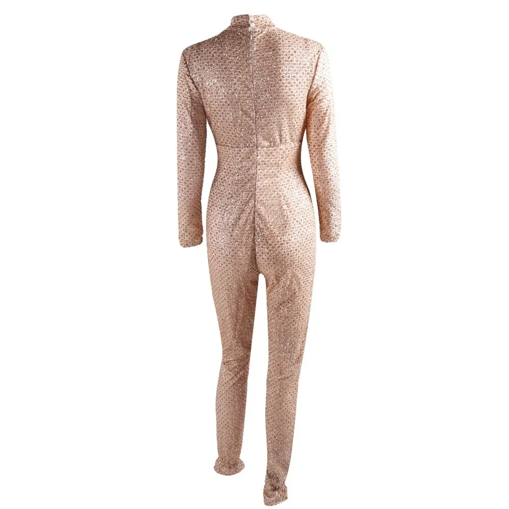 gold plunge jumpsuit
