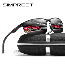 SIMPRECT поляризованных солнцезащитных очков Для мужчин UV400 Спорт Высокое качество алюминия вождения солнцезащитные очки бренд люнет De Soleil Homme