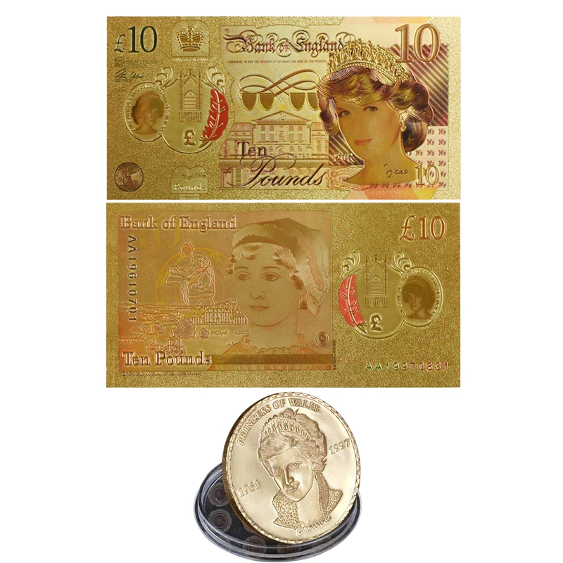 Us 4 72 41 Off Wr Coin And Banknote Set Diana Princess Gold Plated Metal Colored Golden 10 Pounds Fake Bills For Collection In Us 4 72 41 Off Wr Coin And Banknote Set Diana Princess Gold Plated Metal Colored Golden 10 Pounds Fake Bills For Collection In