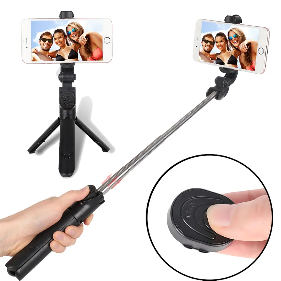 Foldable Tripod Bluetooth compatible Selfie Stick Wireless Shutter