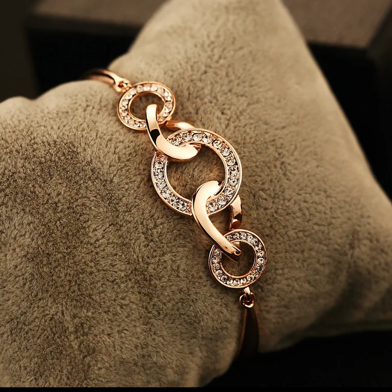 OSHUER 2018 New High quality Charm rhinestones Bracelets Bangles for