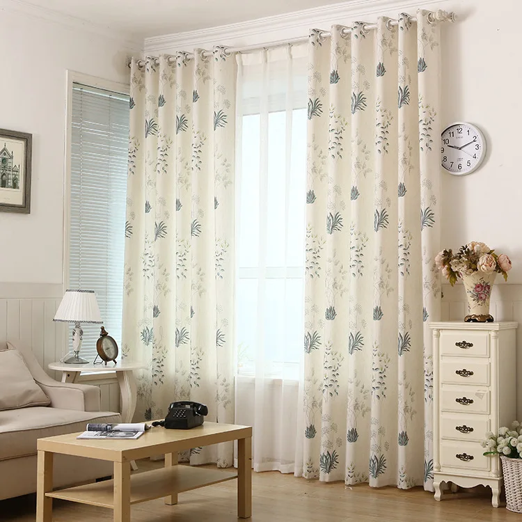 Curtains for Living Room Bedroom Idyllic Coral Plant Cotton Printed Green Yearsin Curtains from