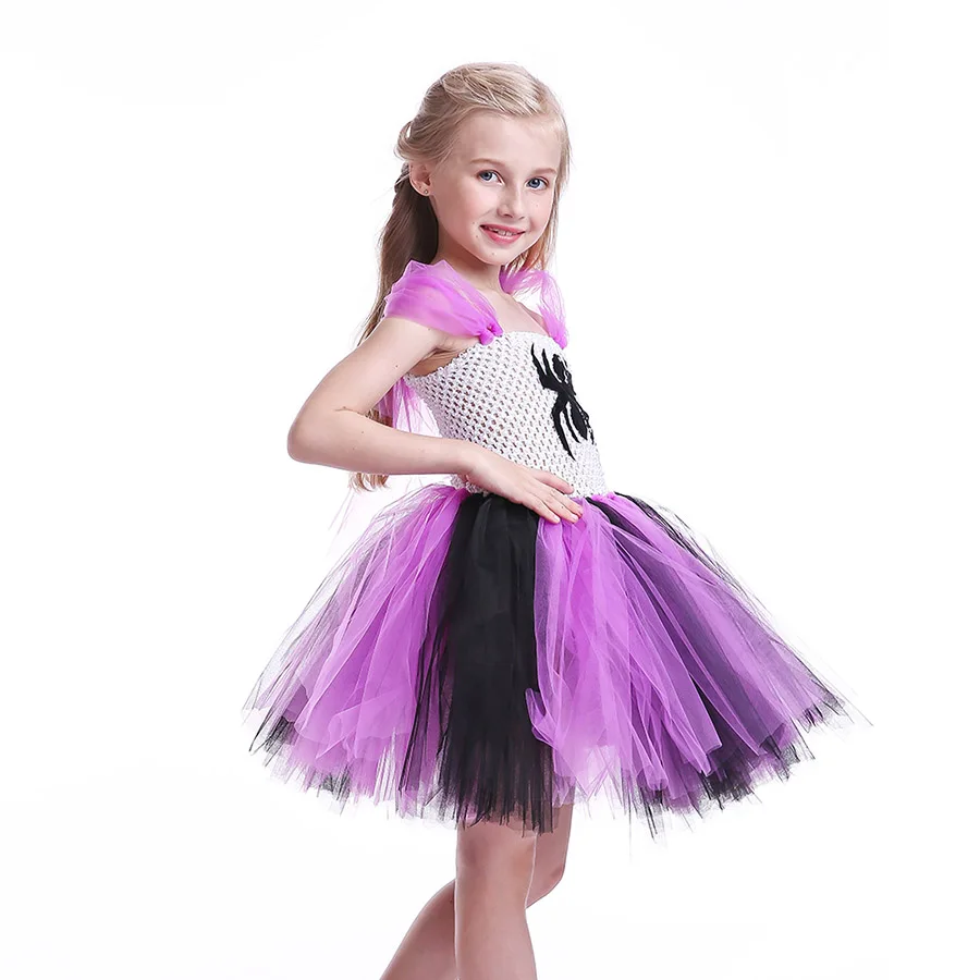 Kids Spider Pattern Tutu Dress Children Cosplay Halloween Christmas Costume Baby Girls (7)