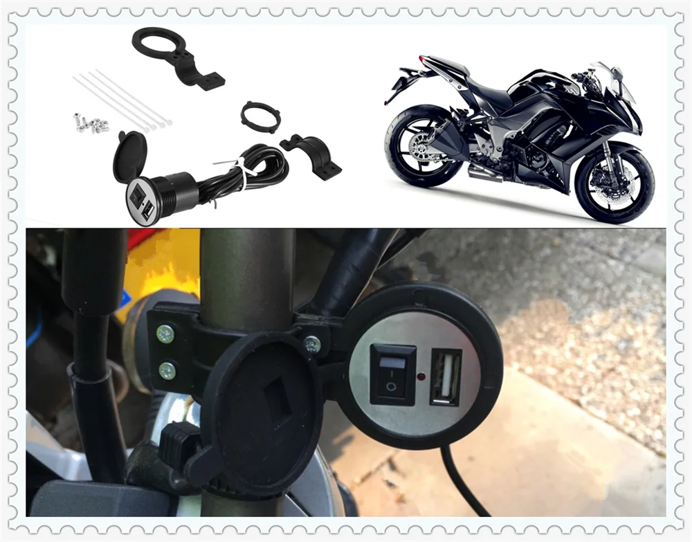 Motorcycle universal car charger power adapter socket for YAMAHA FJR 1300 R6S CANADA VERSION R6S USA VERSION  200